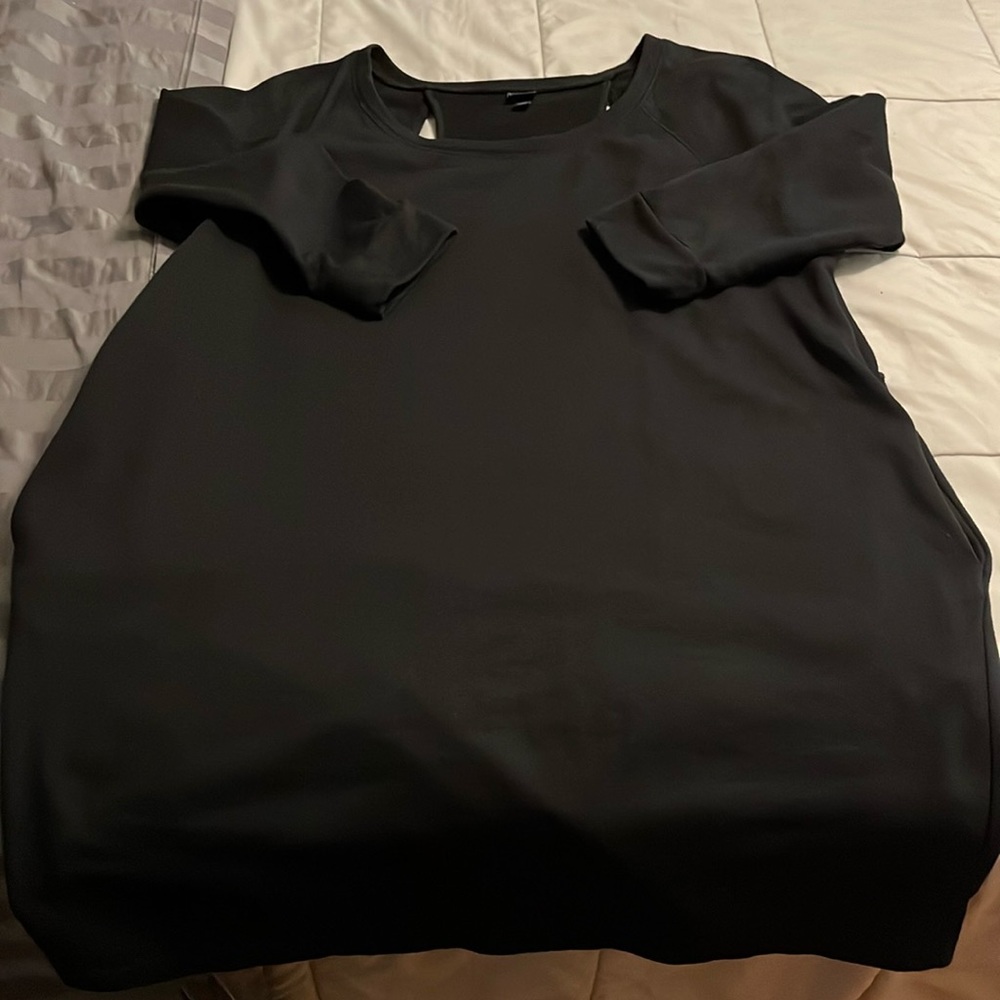 Black sweat shirt material tunic/dress